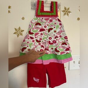 Colorful Watermelon Print Kids Formal Dress
